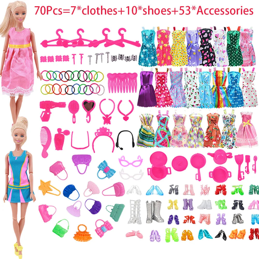 Complete 30cm Doll Accessories Set With Clothes Shoes Jewelry