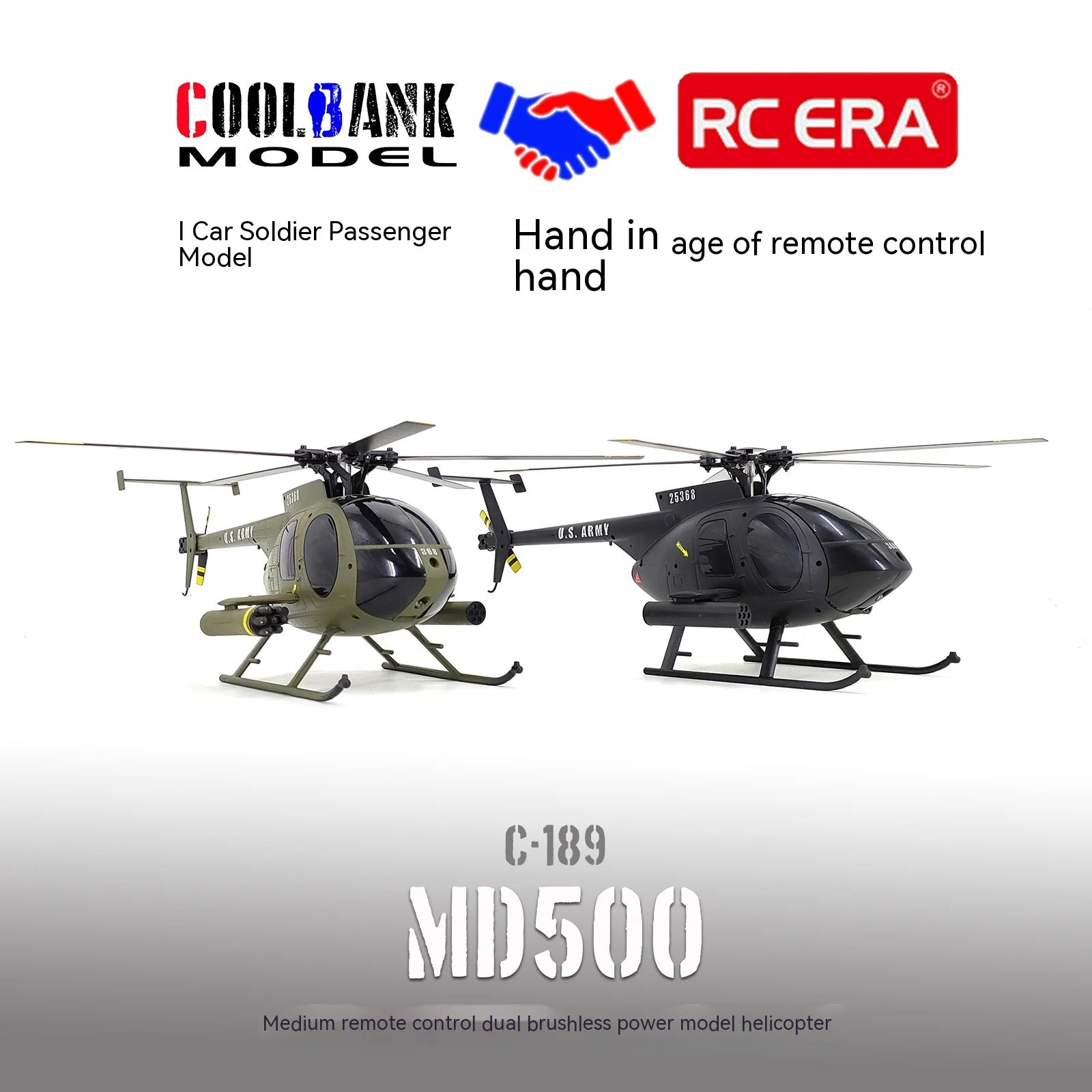 New Product 1:28 Kubing Ke C189 Remote Control Helicopter Md500 Dual - ToylandEU