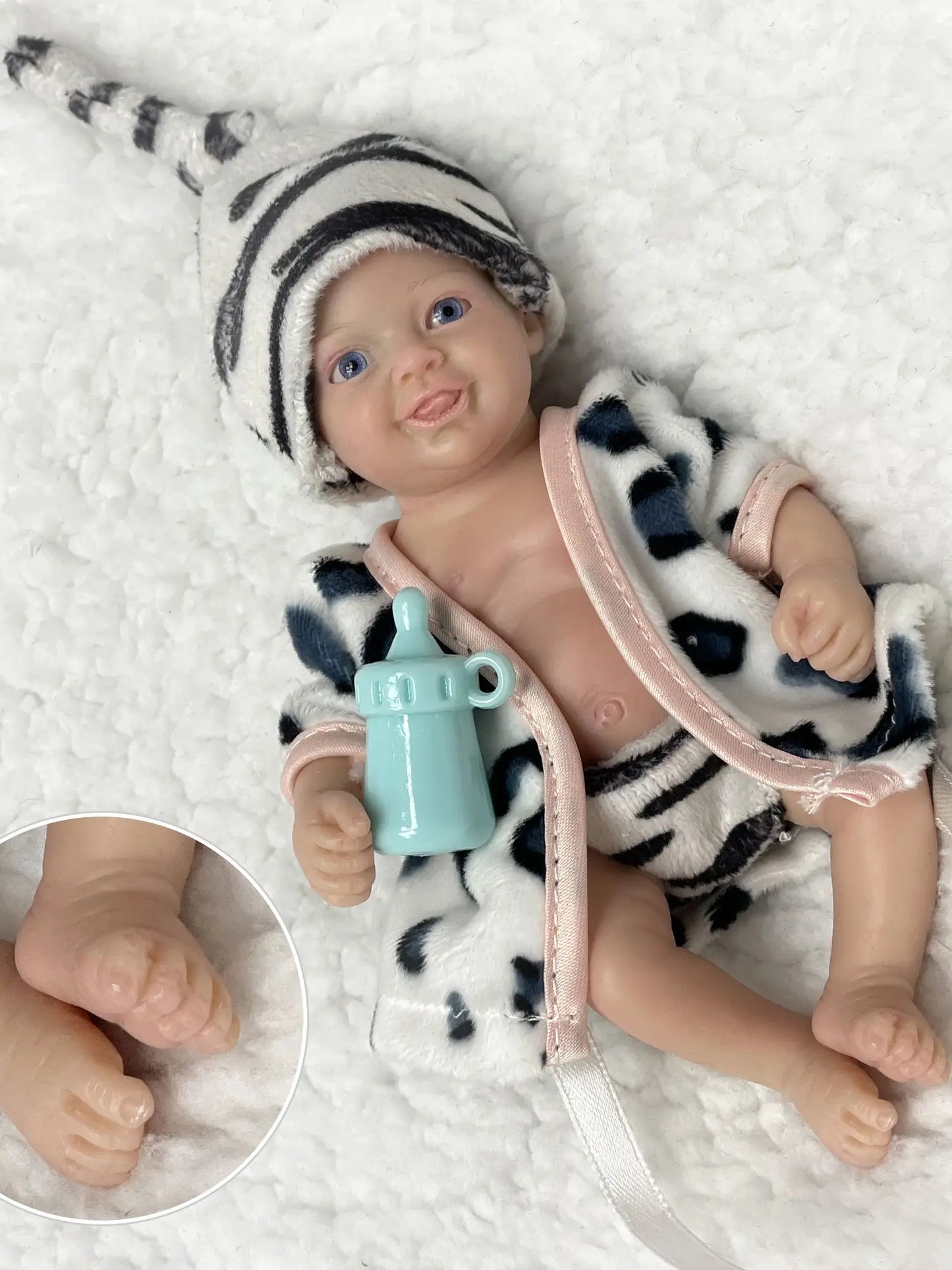 Handmade 6 Inch Full Solid Silicone Reborn Boy Doll