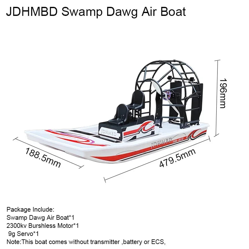 RC JDHMBD GARTT High-Speed Swamp Dawg RC Boat - Turbo Cruise Brushless Remote Control 2-Channel Watercraft