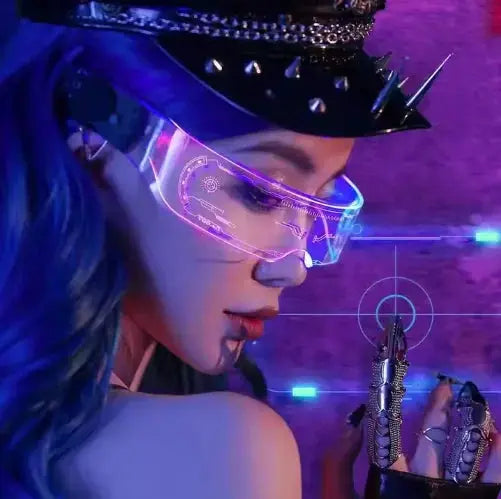 Luminous Glasses 7 Colors and 4 Modes Cyberpunk Glasses Futuristic Sunglasses rave Accesories for man women cospaly supplies - ToylandEU