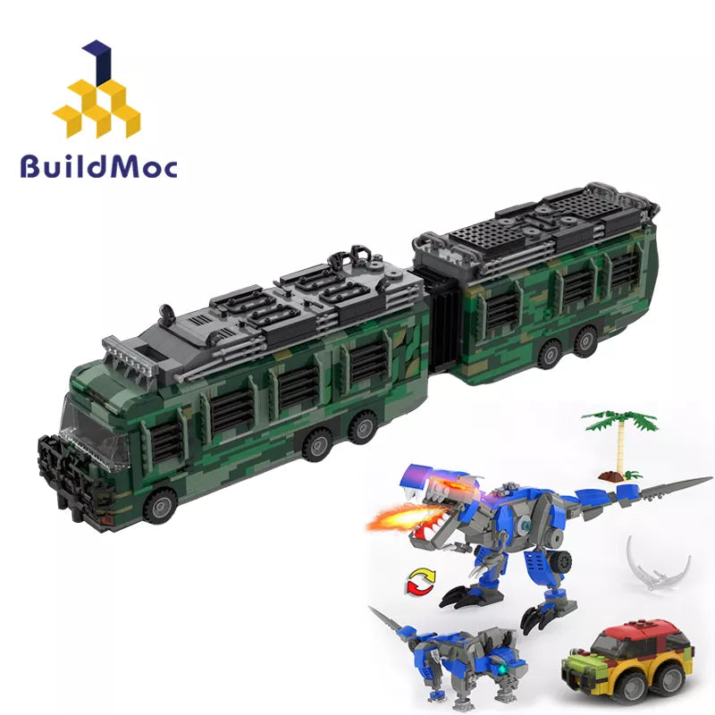 BuildMoc Jurassic Series Fleetwood RV Mobile LAB Building Blocks Set Toyland EU