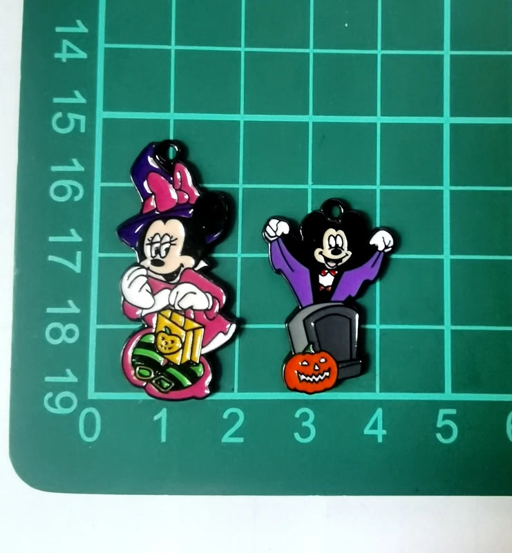Halloween Pendant Charms | Metal | Keychain DIY | 10 Pieces