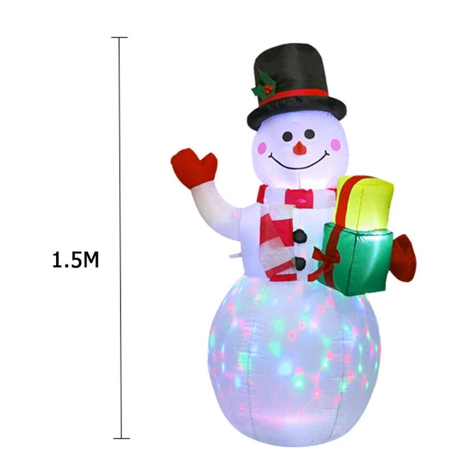 Christmas Inflatable Snowman | 1.5 Meter | Color Led Lights | Outdoor Decor