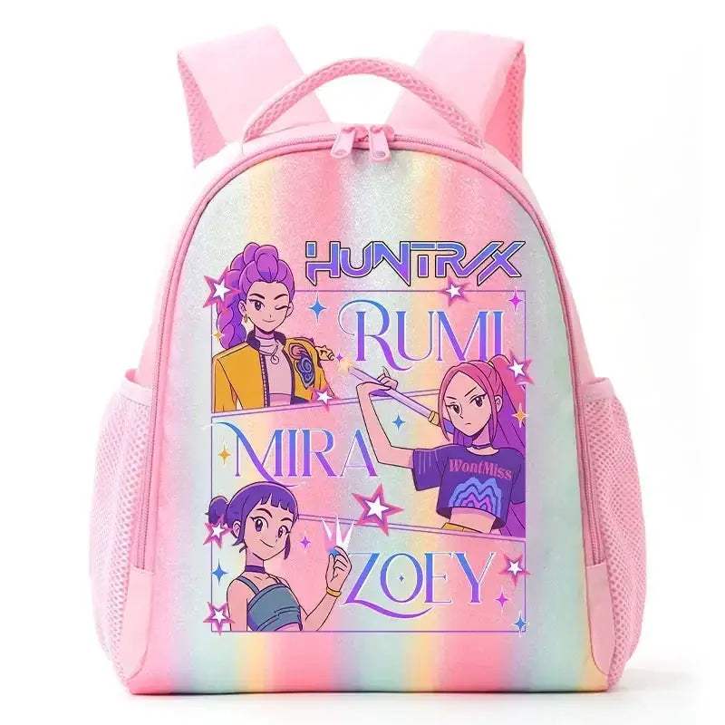 Anime Rainbow Backpack With Demon Hunters Design For Students - ToylandEU