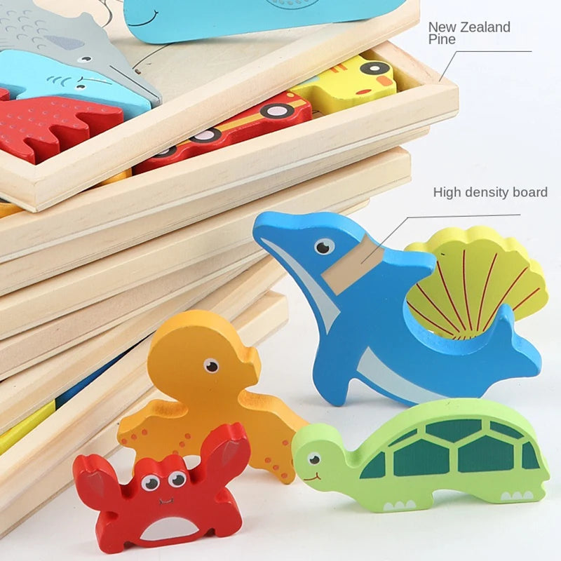 Wooden Jigsaw Puzzle | Wood | 16.6 cm | 3D Animal Shape Matching