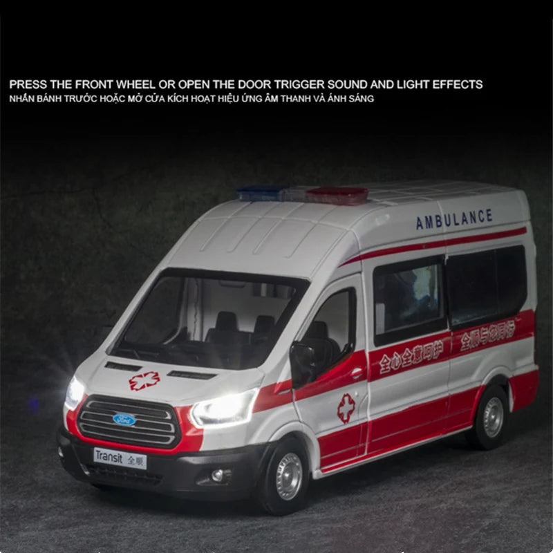 Ford Transit Alloy Ambulance Diecast Metal Toy Car Model 1:34 Scale - ToylandEU