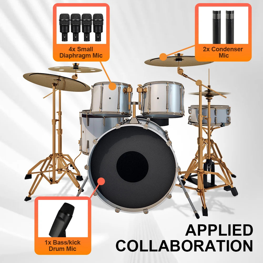 Seven-Piece Professional AK7 Drum Microphone Set for Indoor Use - ToylandEU