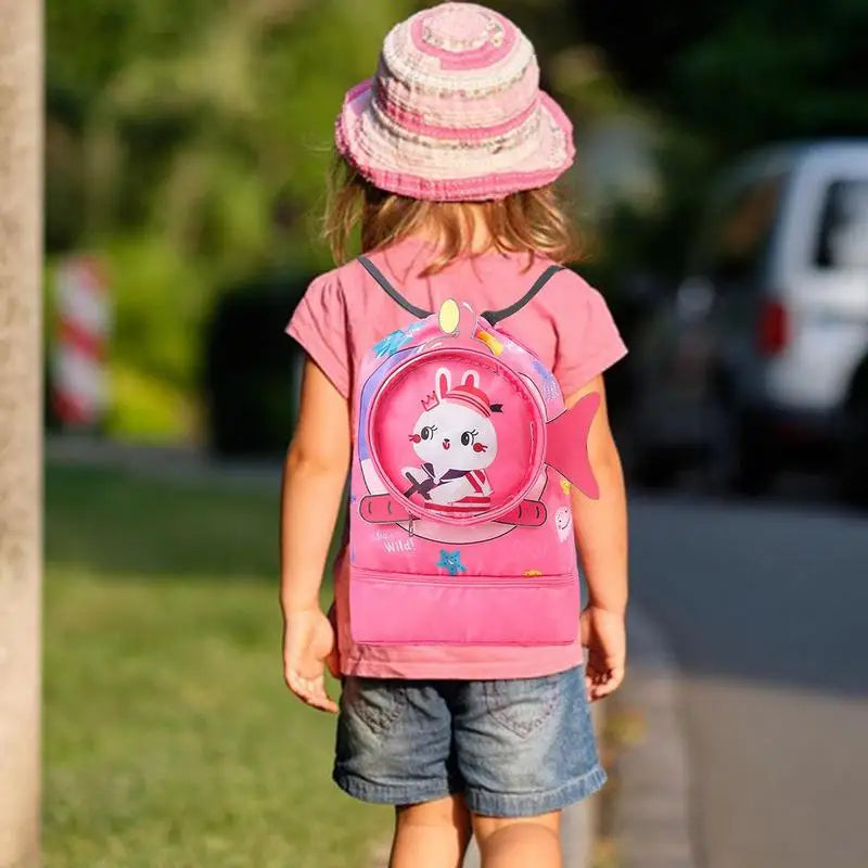 Adorable Waterproof Animal Print Girls' Beach Backpack with Compartments