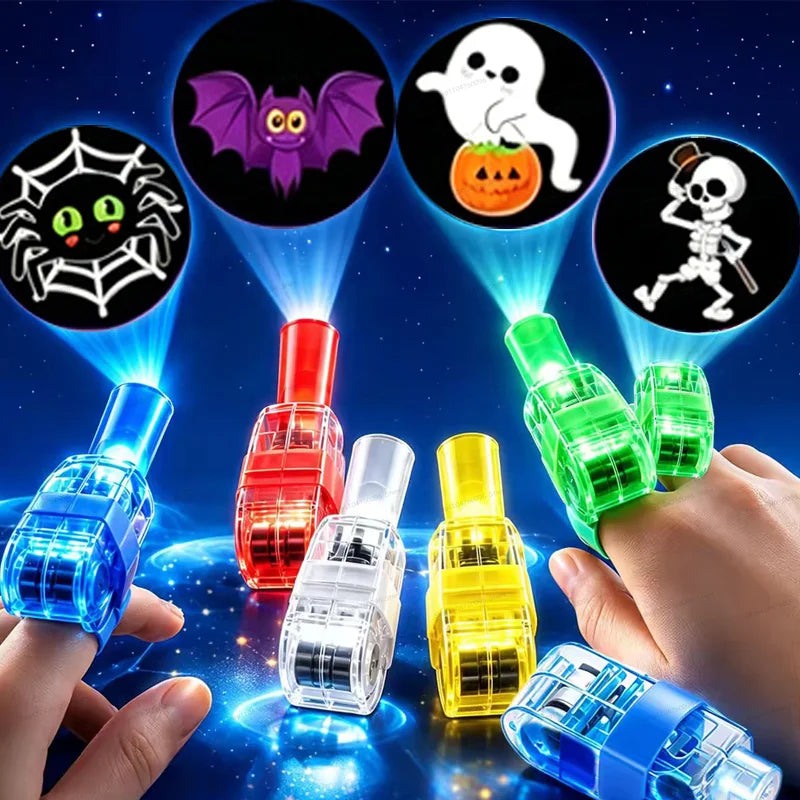 LED Finger Projector Lights | Glow In Dark | Plastic Body | 12-48 Pack