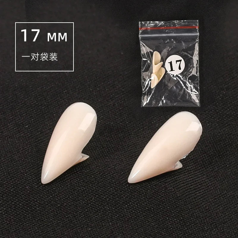 False Vampire Teeth | Premium Resin Material | Adult Cosplay Prop | Five White Pairs