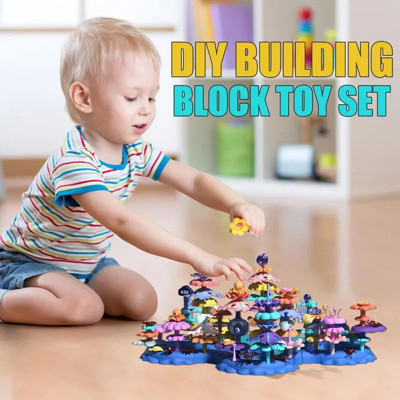 STEM Flower Garden Building Blocks Set - Montessori Learning Fun for Kids