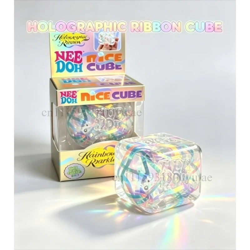 Stress Relief Squishy Cube | For Ages 14+ | Coffee Chocolate And Holographic