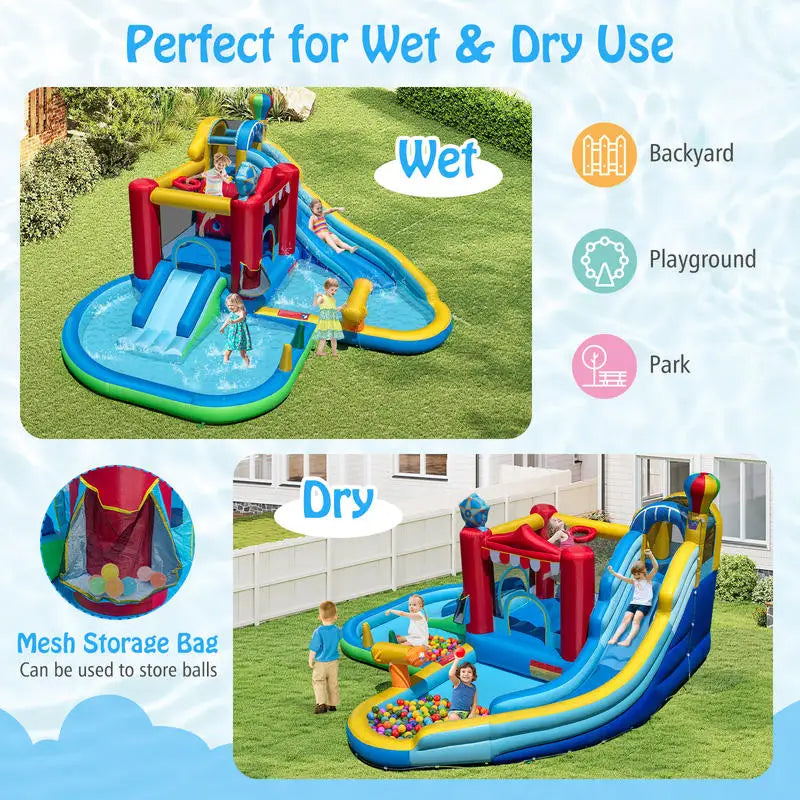 Inflatable Water Slide Wet Dry Combo Bounce House For Outdoors