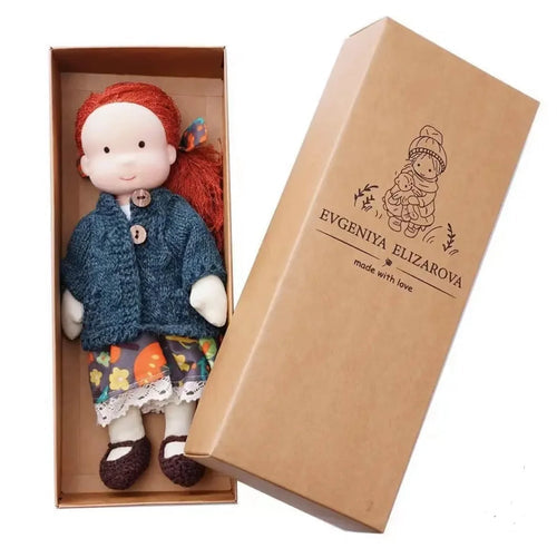 Adorable Handmade Waldorf Plush Doll Girl with Native Enamel Design ToylandEU.com Toyland EU