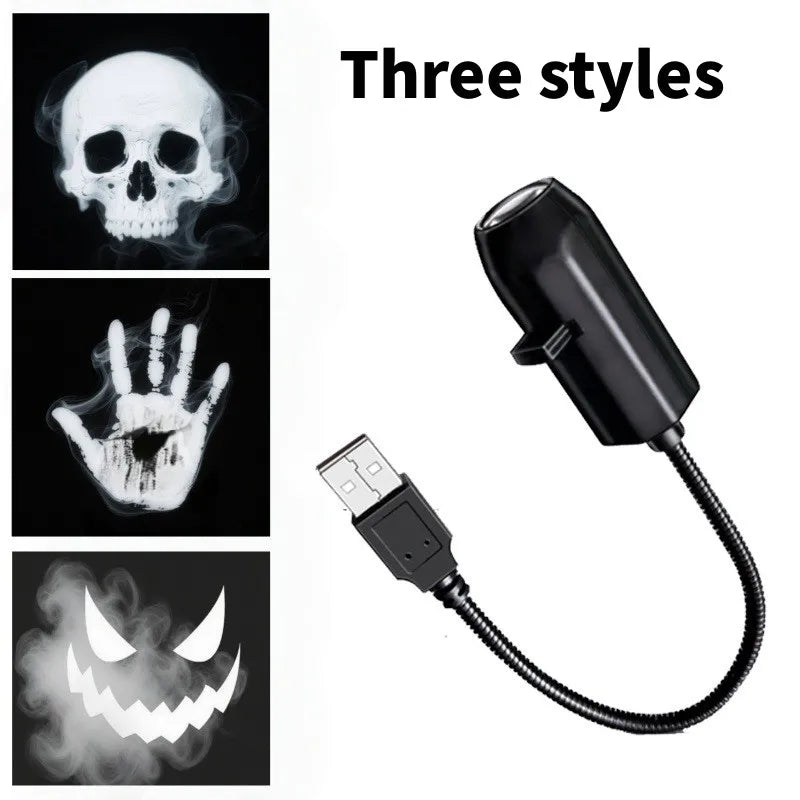 LED Projector Light | Ghost Skull Pattern | USB Powered | Room Ceiling Decor