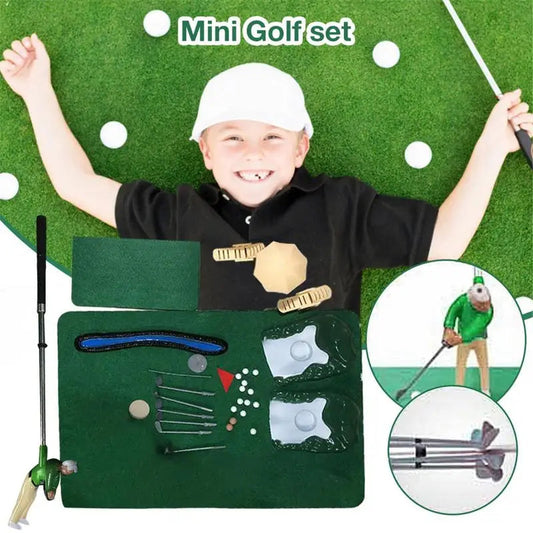 Kids Mini Golf Set with Adjustable Club Size - Indoor and Outdoor Golf Practice Toy