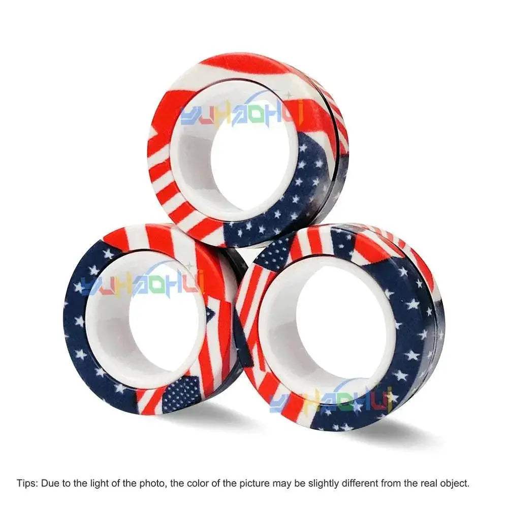 3PCS Fingertip Magnetic Rings Colorful Relief Fidget Toys Set for Adult Magnet Spinner - ToylandEU