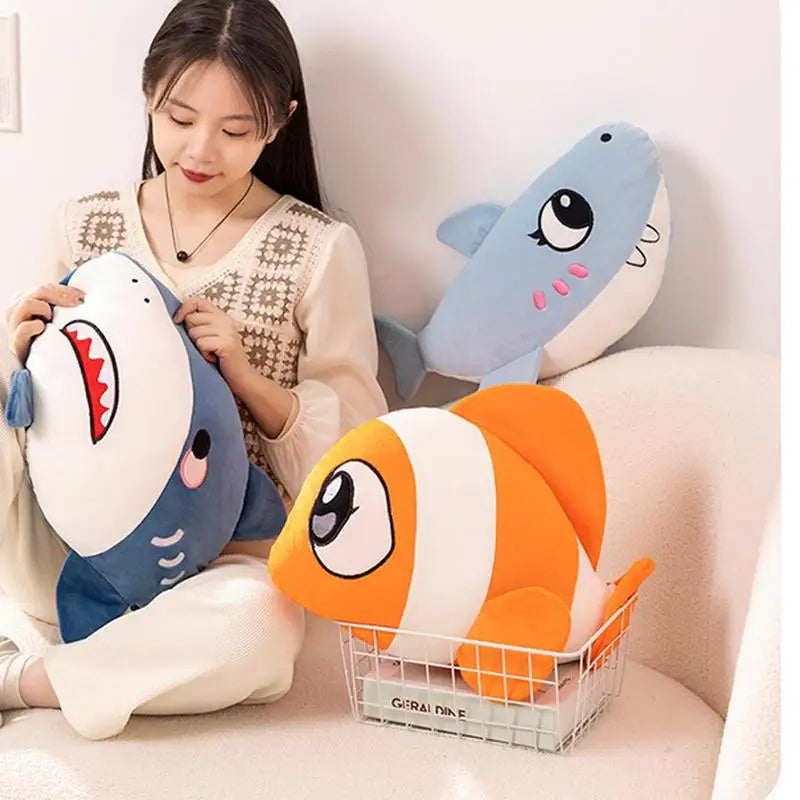 Adorable Kawaii Ocean Plushies - Whale Shark & Clown Fish for Everyone