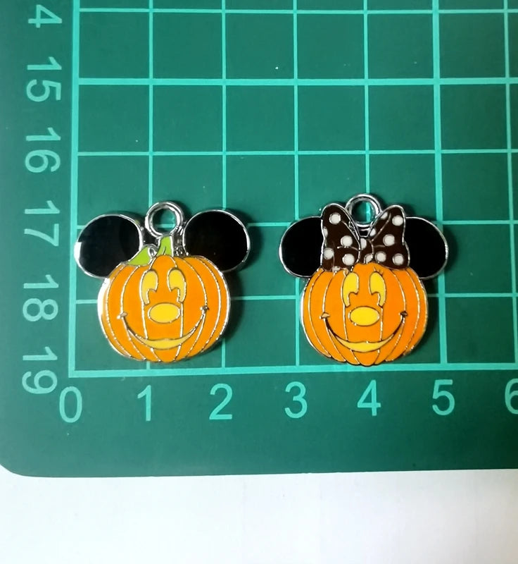 Halloween Pendant Charms | Metal | Keychain DIY | 10 Pieces