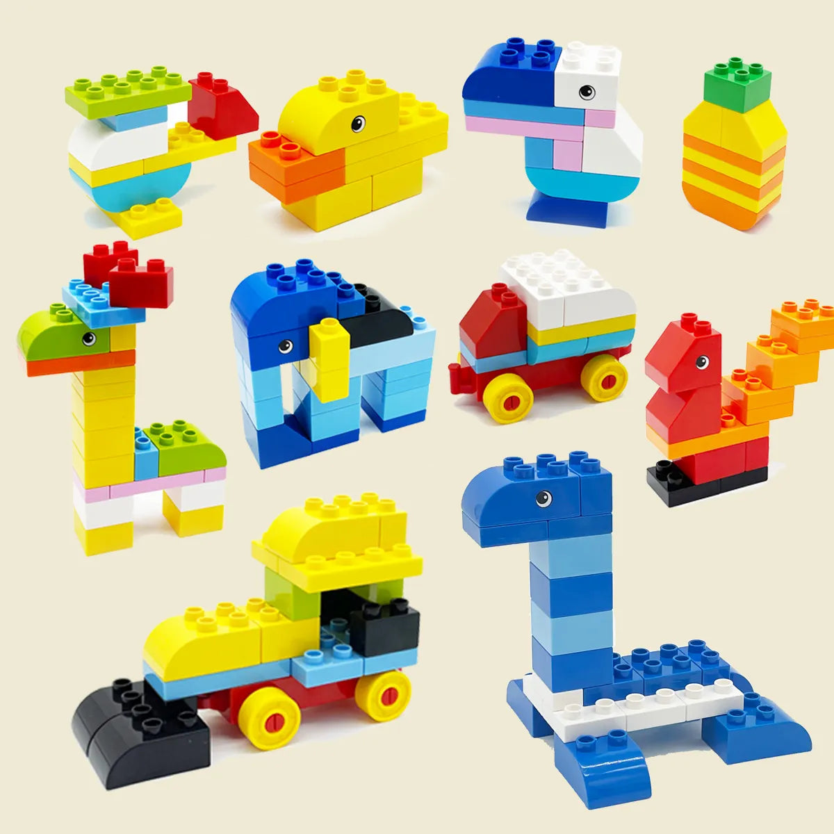 62-310 Pieces Animal-Themed DIY Building Blocks Set Compatible with Duplo - ToylandEU