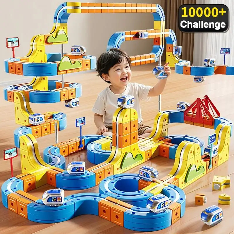 Train Set | Magnetic Track 84-179 Pcs | Educational DIY Toy for Kids