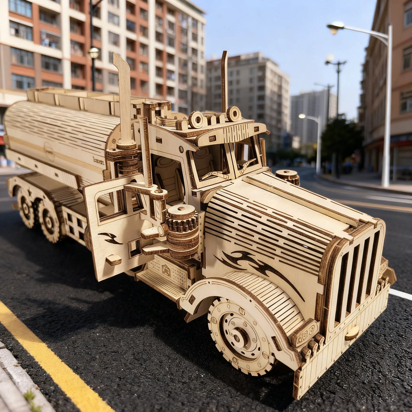 Wooden 3D Oil Tanker Puzzle Kit For Education And Play