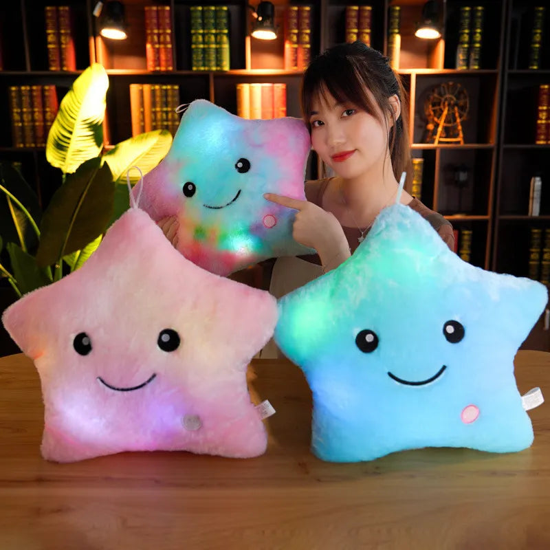 Colorful LED Twinkle Star Luminous Pillow - Comforting Night Companion - ToylandEU