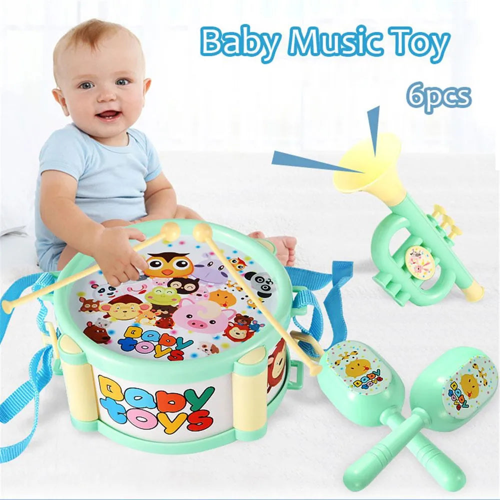 6pcs/set  Baby Gift Hand Grasp Bell Playing Sand Hammer  Music - ToylandEU