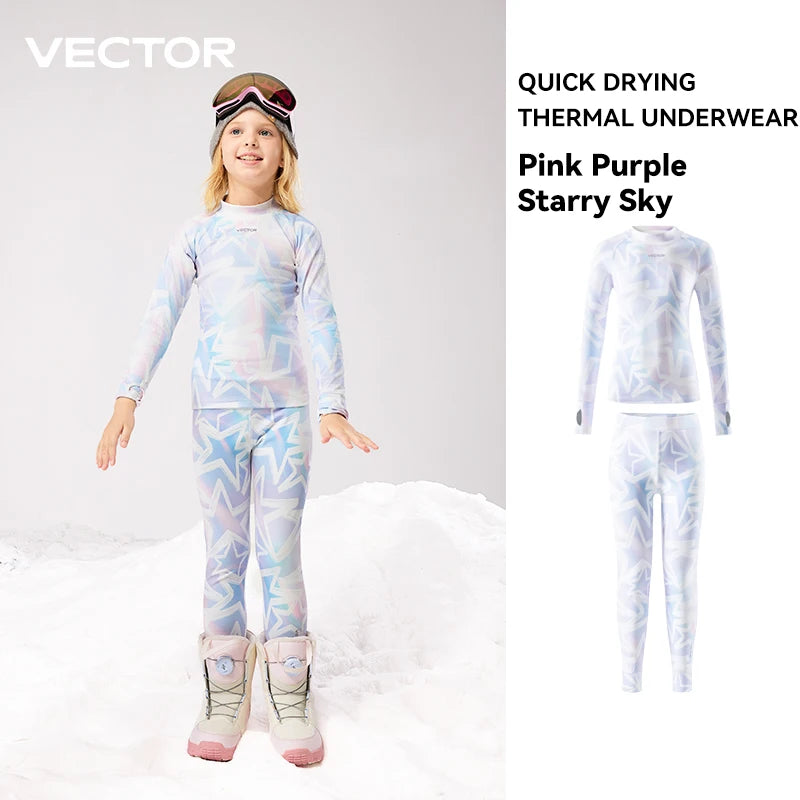 Girls Fleece Thermal Set | Quick Dry Fabric | Soft Stretch Fit | Youth Sizes