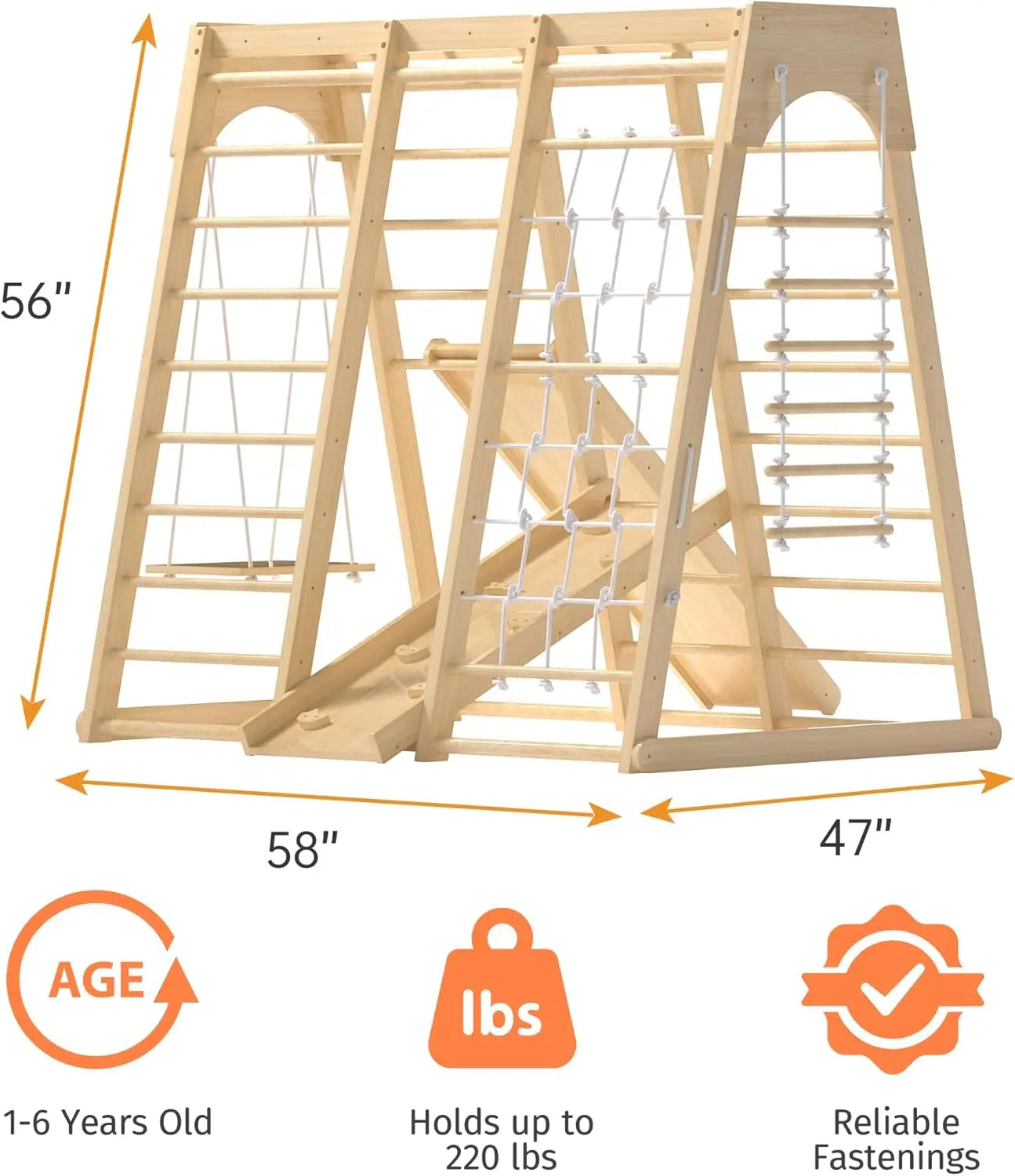 Indoor Jungle Gym Montessori Climbing Playground For Toddlers