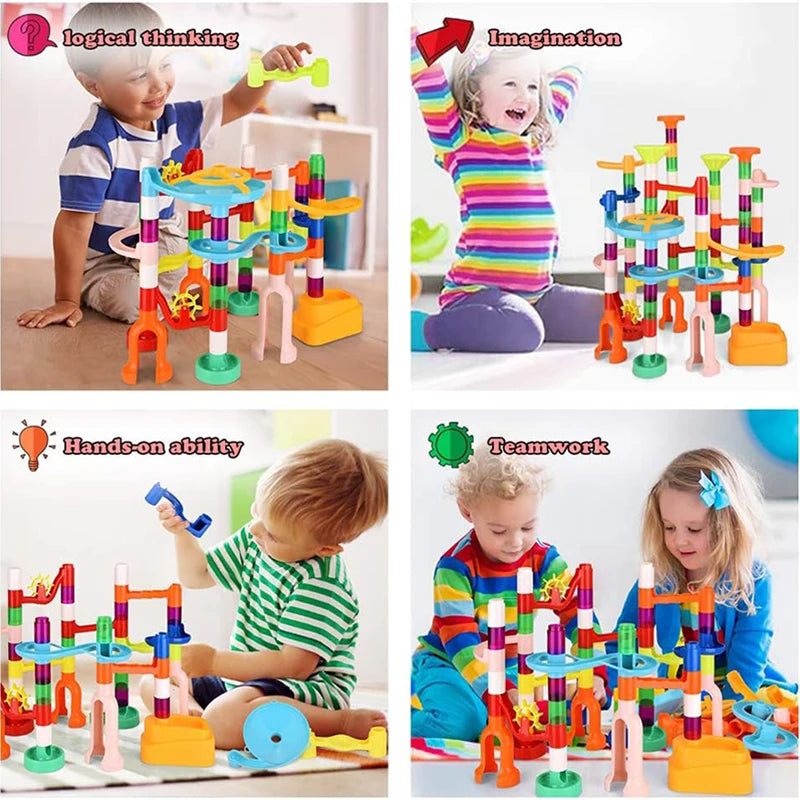 Marble Run Elevator Building Blocks Set for Kids - ToylandEU