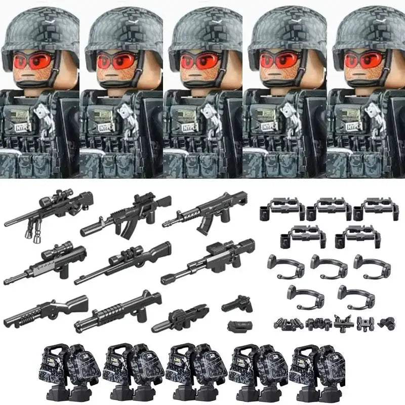 Military Special Forces MOC Building Block German KSK Special Forces Soldier Figure SWAT Army Gun Waffen Vest Backpack Brick Toy - ToylandEU
