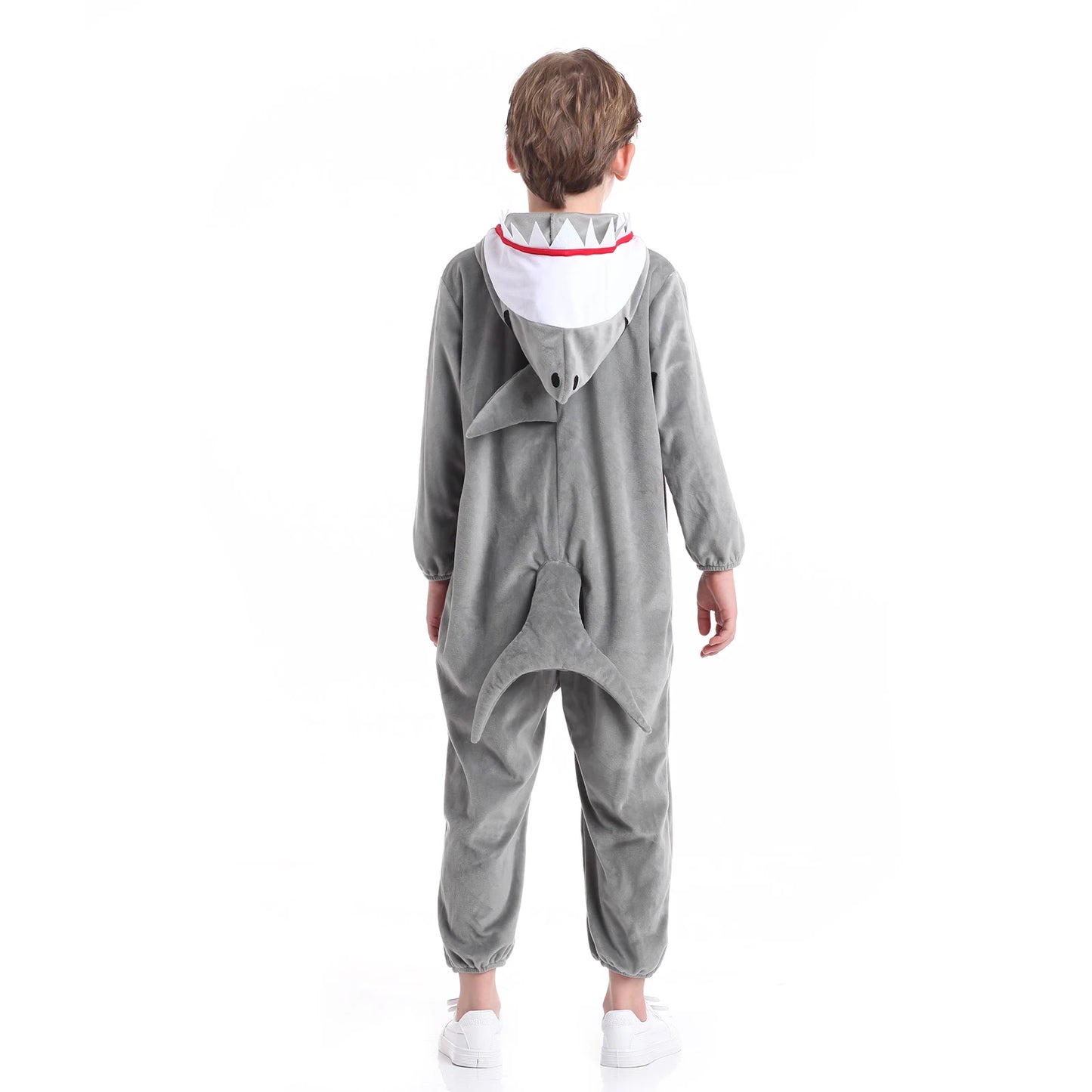 Shark-tastic Kids' Plush Onesie: Cozy Unisex Halloween Costume