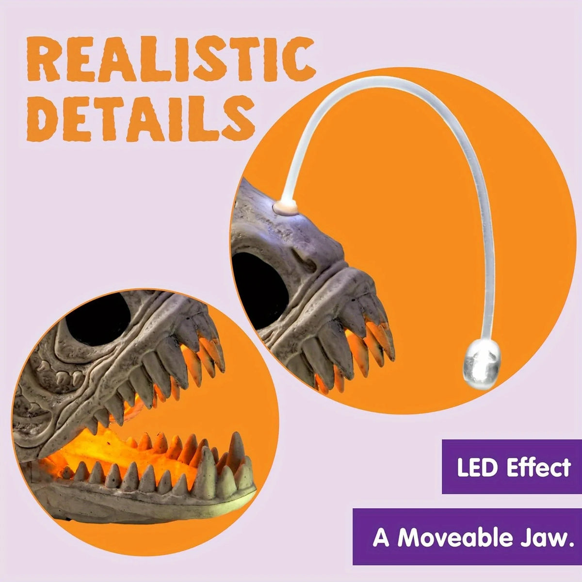 Halloween Skeleton Fish | Led Eyes | Weather Resistant | 10 Inch