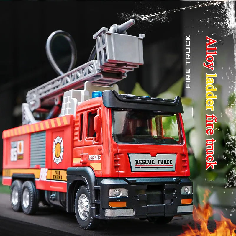 Alloy Fire Truck with Water-Spraying Sound and Light - ToylandEU