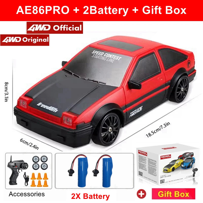 RC 4WD Remote Control Drift Car GTRPRO AE86PRO 1:24 Scale 4x4 Racing Truck - Perfect Gift for Kids and Adults