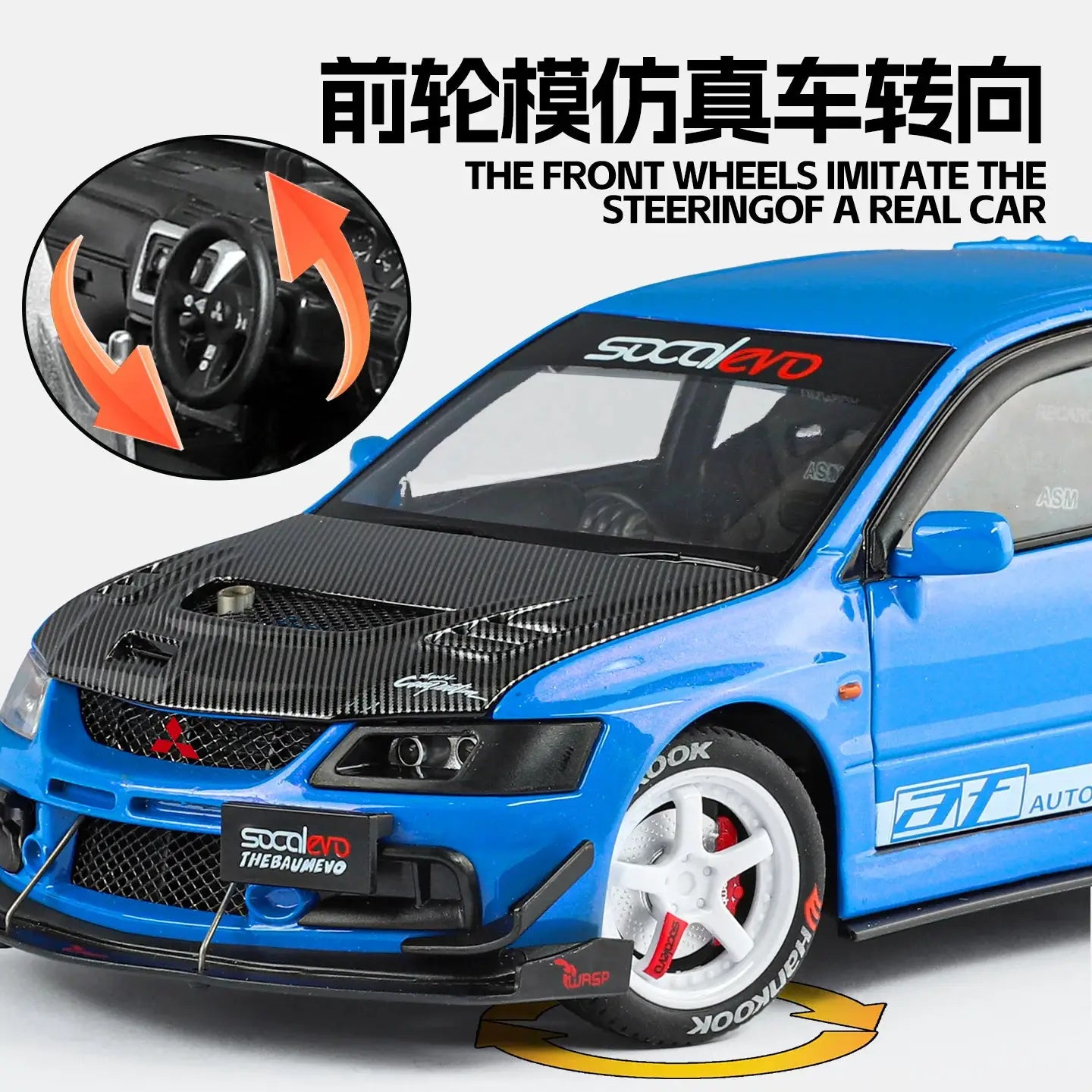 New Style 1:24 Mitsubishi EV09 carbon fiber modified version Alloy Model Car Exquisite Toy car boys Gift collectibles - ToylandEU