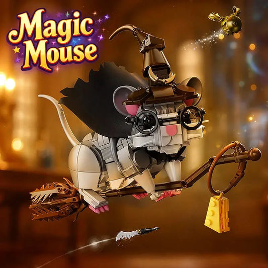 Wizard Mouse Building Blocks Magic Animals Cute Ornament MOC Creative Bricks DIY Toys for Kids Children Adult Festival Gifts - ToylandEU
