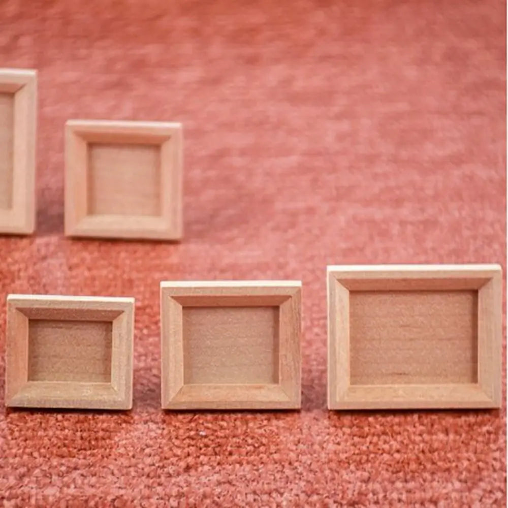 Miniature Wood Photo Frame | 1/12 Scale | Dollhouse Display | 2 Piece Set