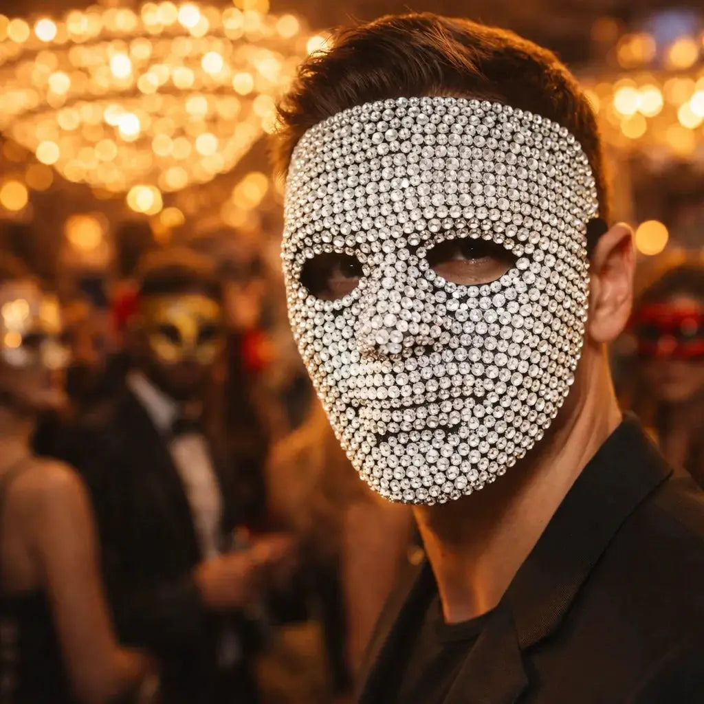 Dancer Mask DIY Rhinestone High-End Party Carnival Festival Prop, Suitable for Men and Women Dance Parties - ToylandEU
