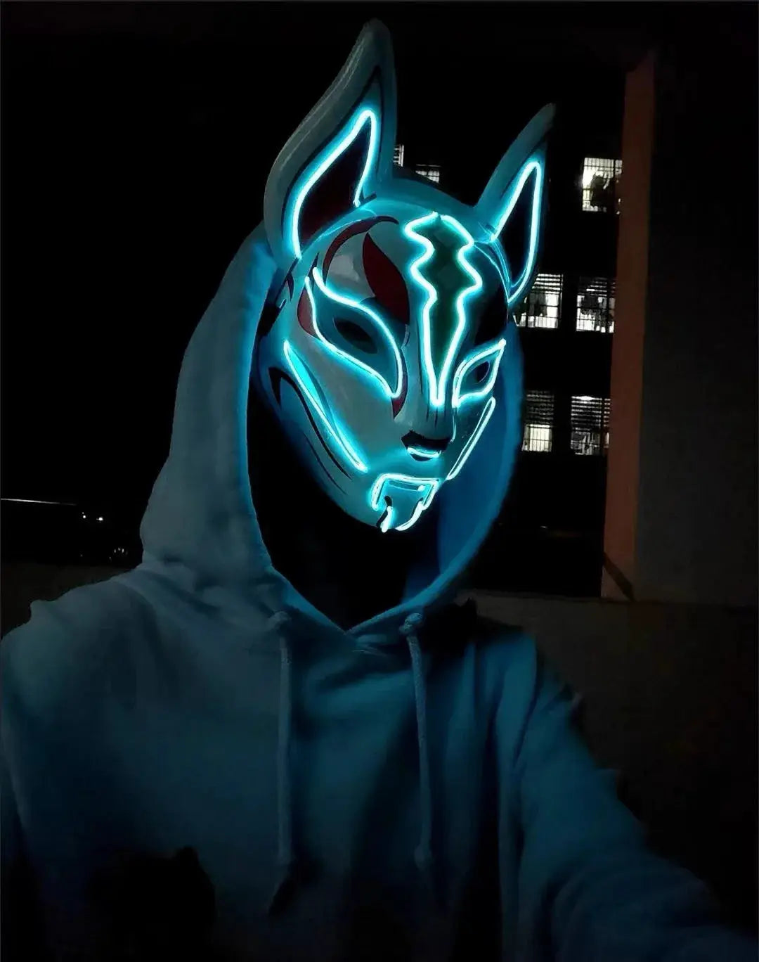 Hot Sale Anime Mask Halloween Cosplay Fox Masks Neon Light up Masks LED Luminous Mask Glow In The Dark Carnival Party Supplies - ToylandEU
