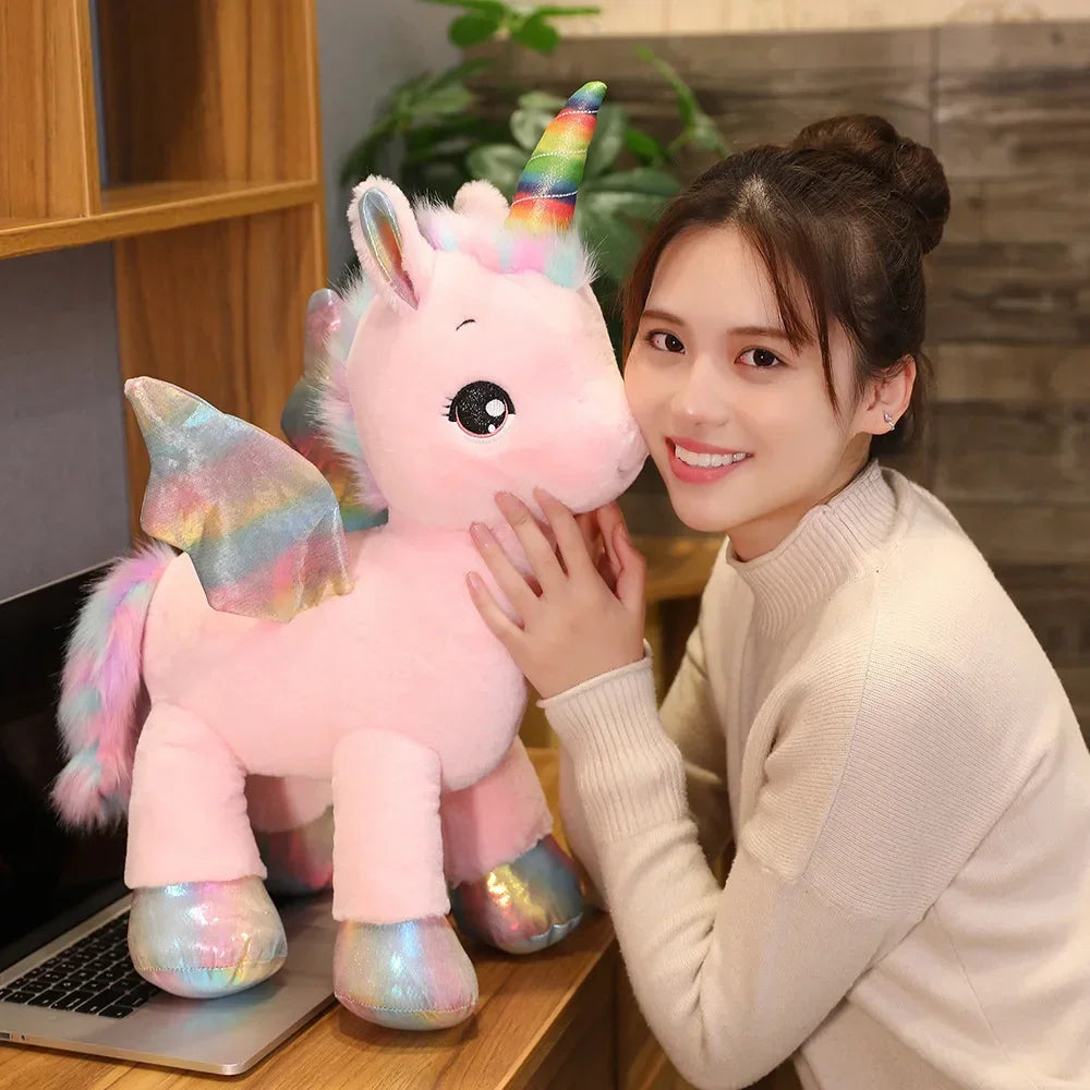 Nice Huggable Cute Unicorn Dream Rainbow Plush Toy High Quality Pink - ToylandEU