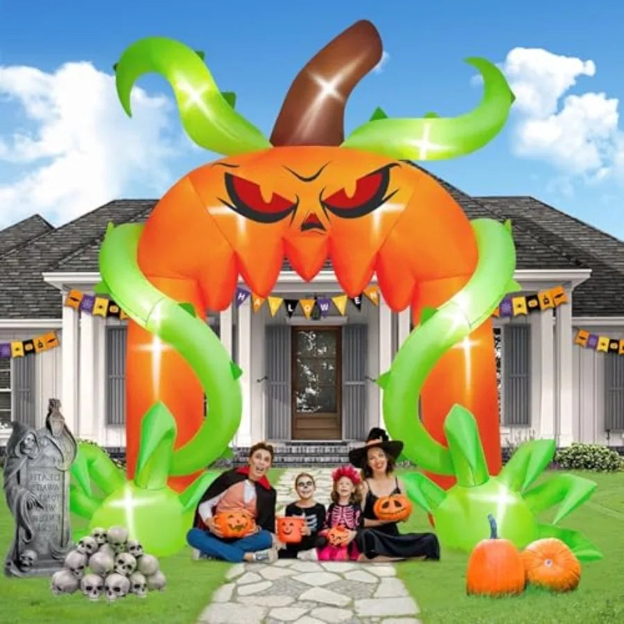 Halloween Arch Inflatables | 12 Ft Tall | Giant Pumpkin | Outdoor Holiday Decor