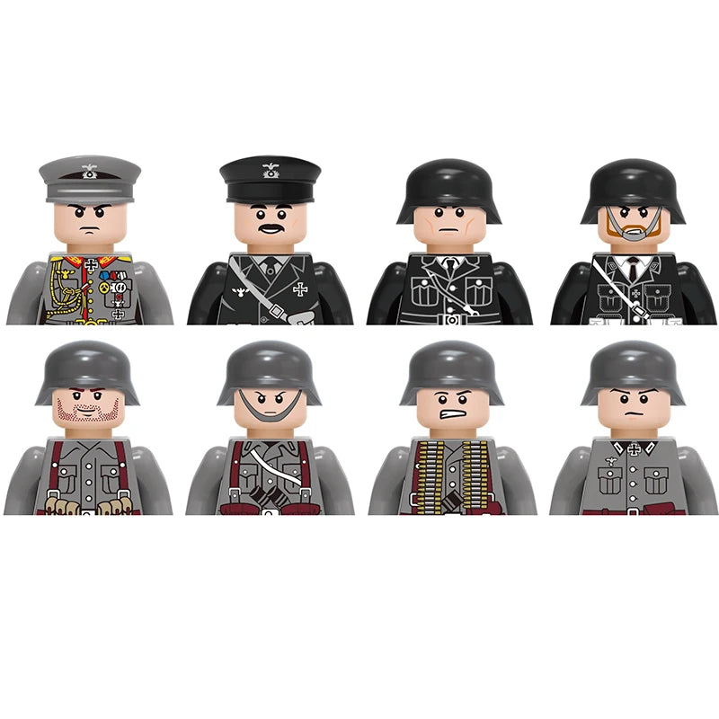 Military Army and Police Building Blocks Figures Set, including WW2 Soldier and SWAT Officer Toys - ToylandEU