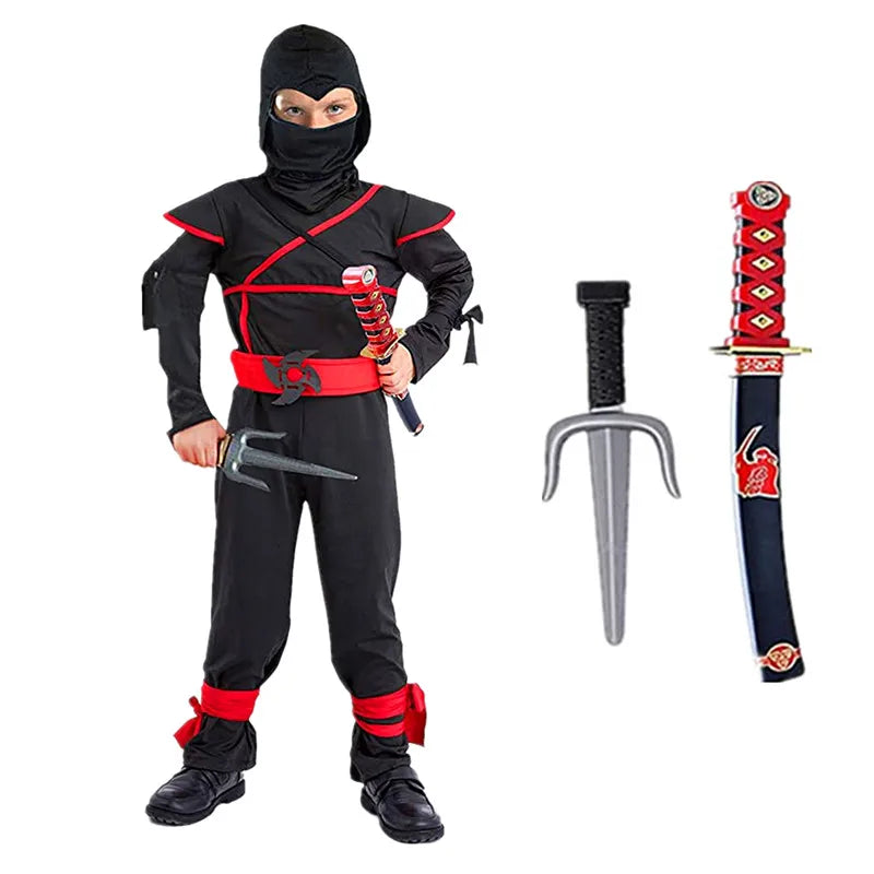 Epic Kids Ninja Warrior Costume Set with Anime Foam Accessories