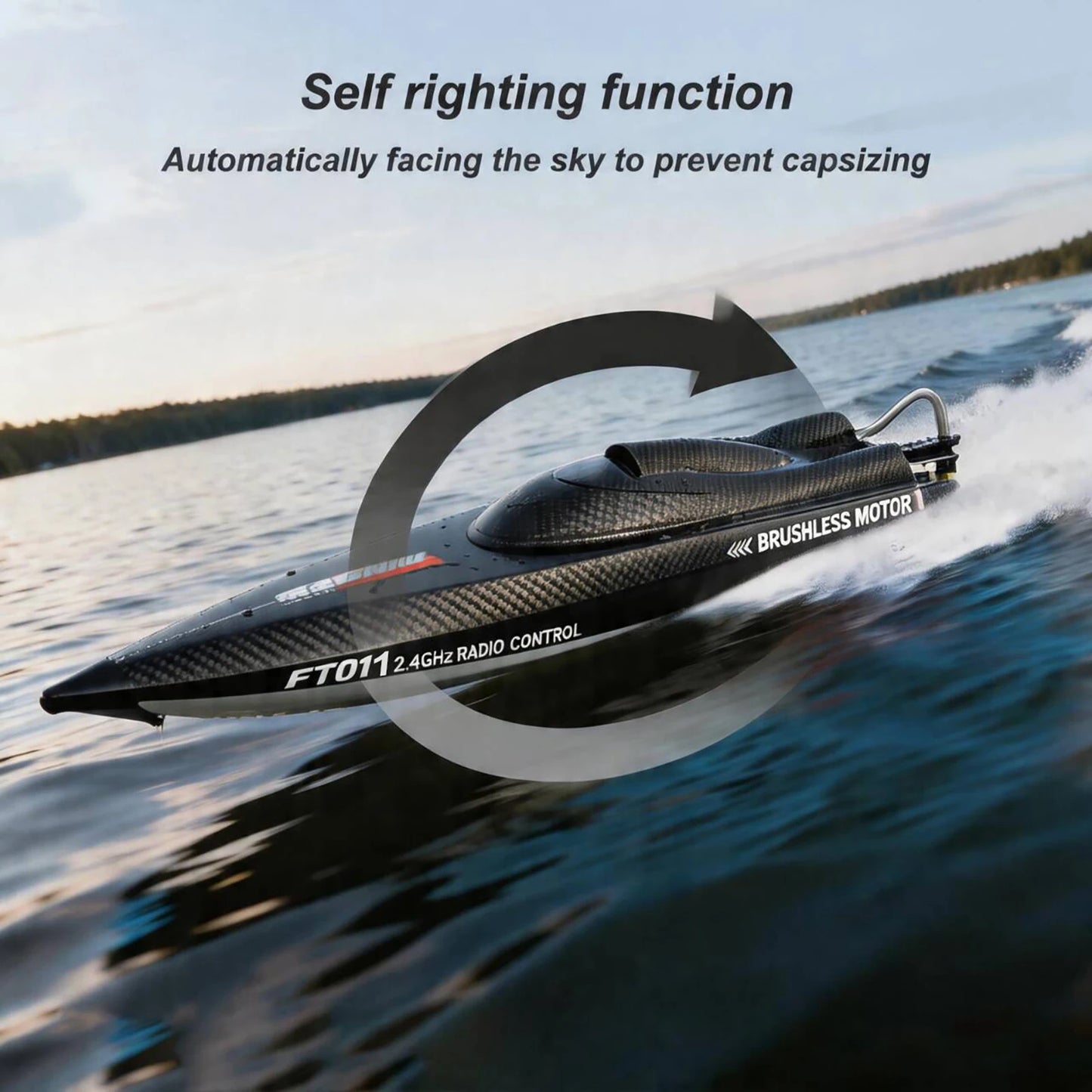 RC Speed Boat | 2.4GHz Remote | 4WD Brushless | 25.5 Inches