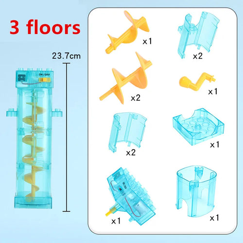 Electric Spiral Lift Marble Run Set with Roller Coaster and Ladder Piano ToylandEU.com Toyland EU