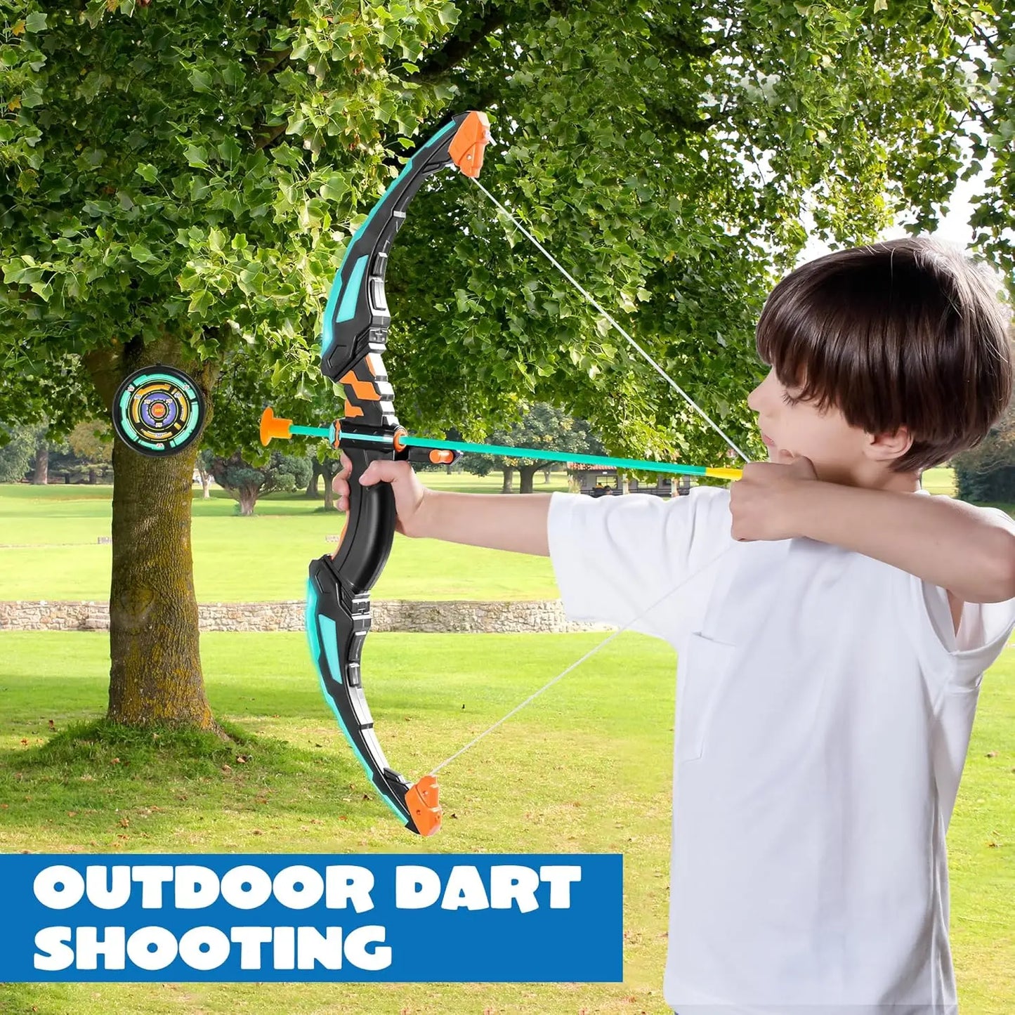 Kids Archery Set With LED Light Up Arrows Outdoors