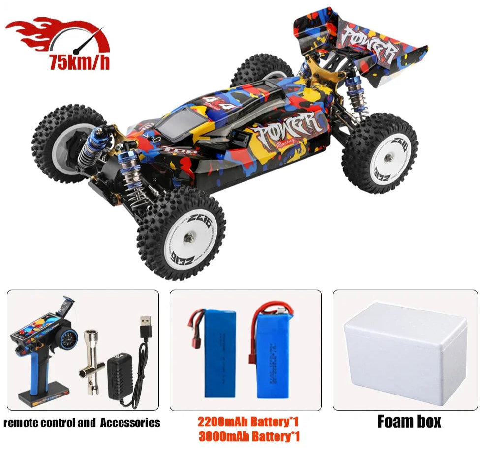 RC 124007 & 124019 High-Speed 1:12 Electric 4WD RC Racing Cars - 75KM/H & 55KM/H Drift Crawler with 3000mAh Battery